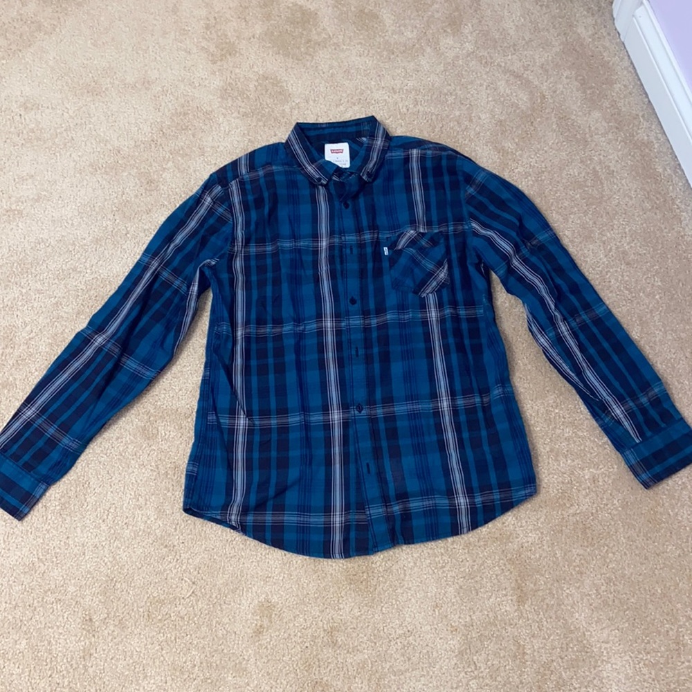 Blue plaid flannel